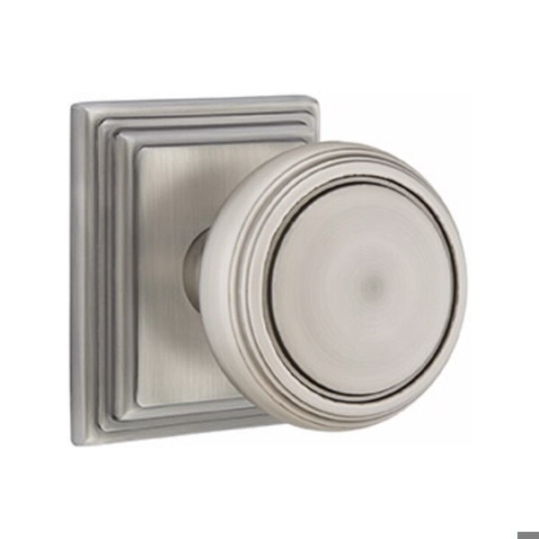Emtek Norwich Knob 2-3/8 in Backset Passage with Wilshire Rose for 1-1/4 in to 2 in Door Pewter Finish 8161NWUS15A - main
